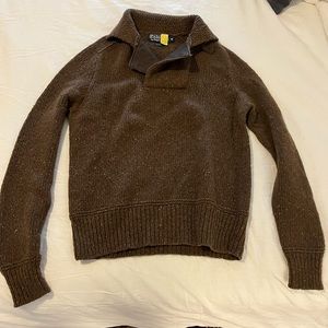 Polo Ralph Lauren unique wool and leather collar sweater